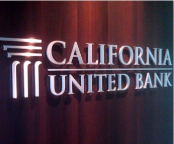 Interior Signs For California United Bank By Inalnd Signs Inc Providing Custom Signs Southern California